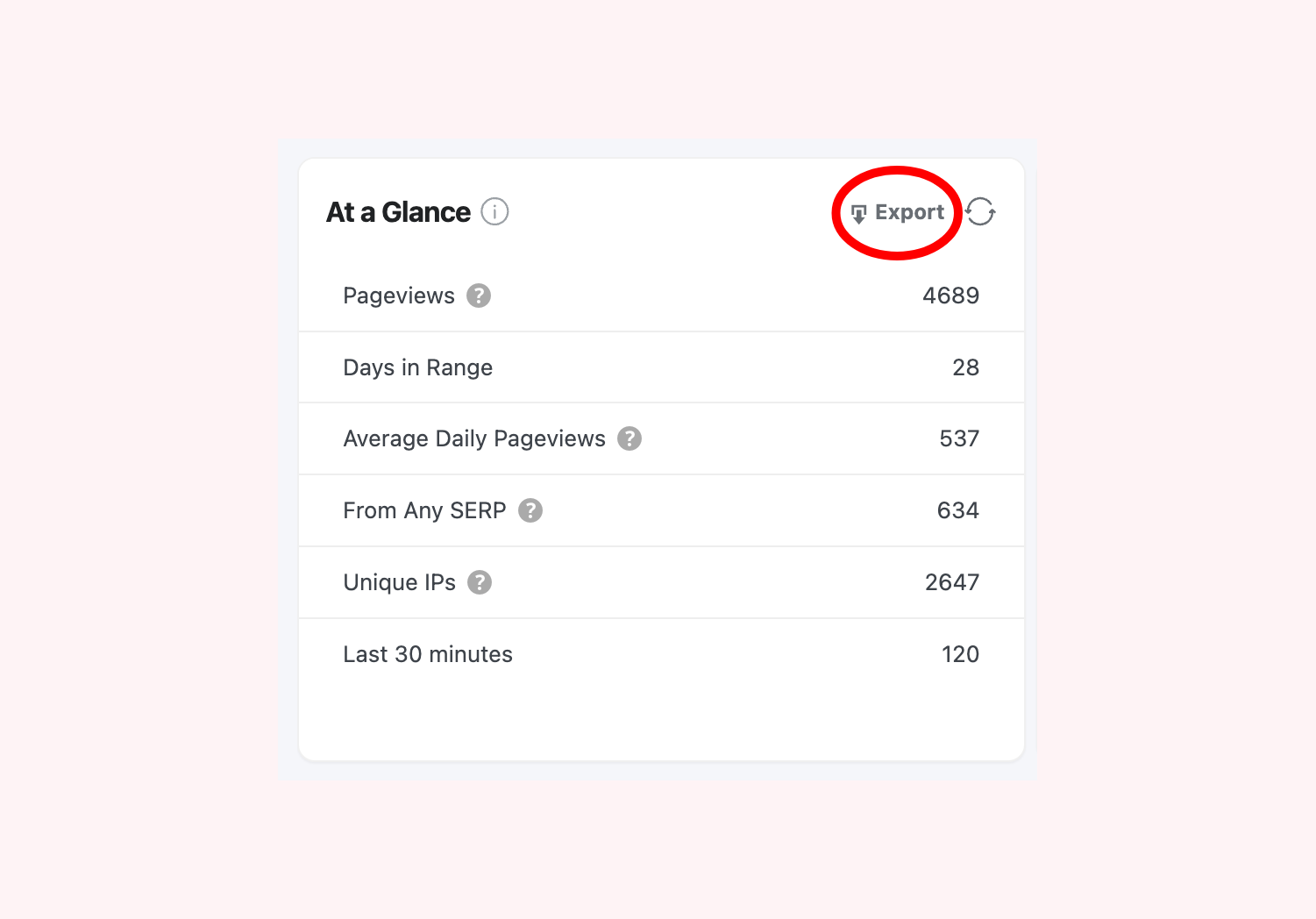Export to Excel button on a SlimStat report